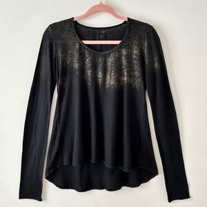 Joe's Jeans 100% Cotton Black Gold Ombre Long Sleeve Top